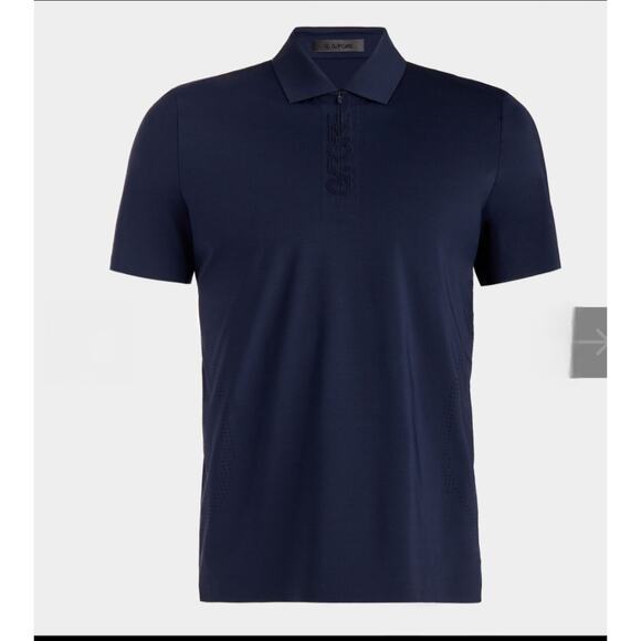 NWT G/FORE Golf Polo Shirt Tech Pique Quarter Zip Perforated in Twilight, sz L - Picture 8 of 12